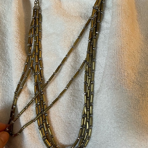 Chico’s layered bronze bead and faux diamond necklace
NEW - Picture 4 of 6